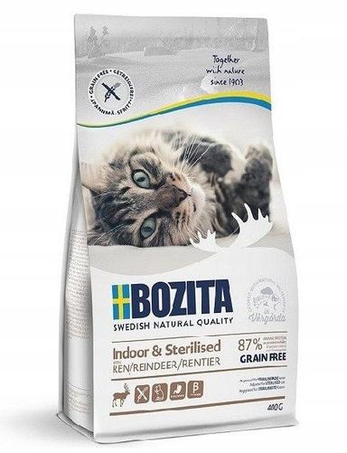 Sucha karma dla kota BOZITA Indoor &amp; Sterilised Grain Free z reniferem 400g