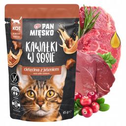 Pan Mięsko Karma mokra dla kota Kawałki w sosie cielęcina z jeleniem 85 g