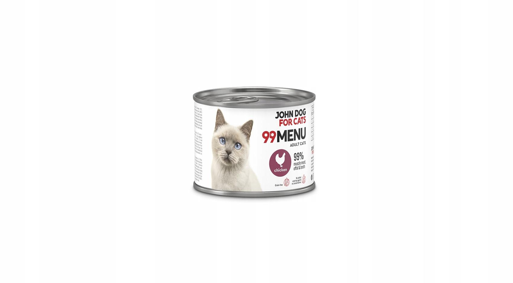 John Dog for Cats 99 menu karma mokra dla kota kurczak 200 g