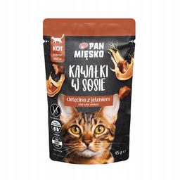 Pan Mięsko Karma mokra dla kota Kawałki w sosie cielęcina z jeleniem 85 g
