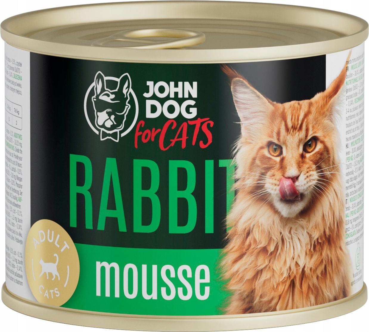John Dog for Cats karma mokra mus królik 200 g