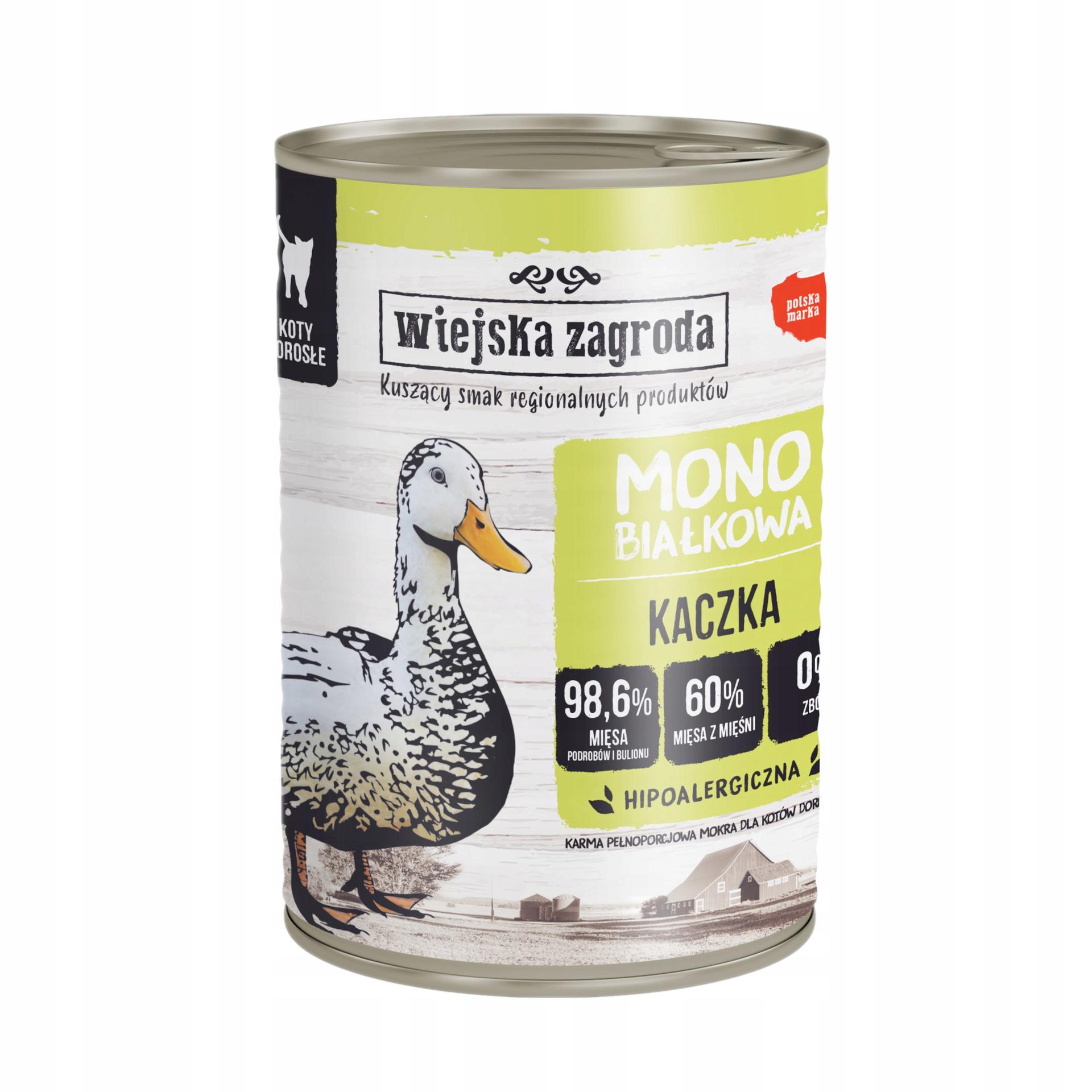 WIEJSKA ZAGRODA KOT MONOBIAŁKOWA KACZKA 400G