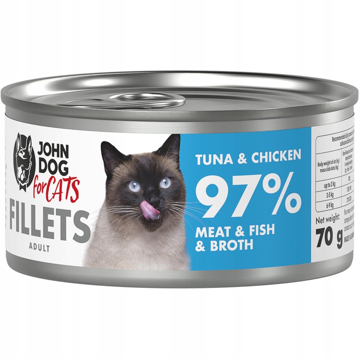 John Dog For Cats Filety Tuńczyk Z Kurczakiem 70g