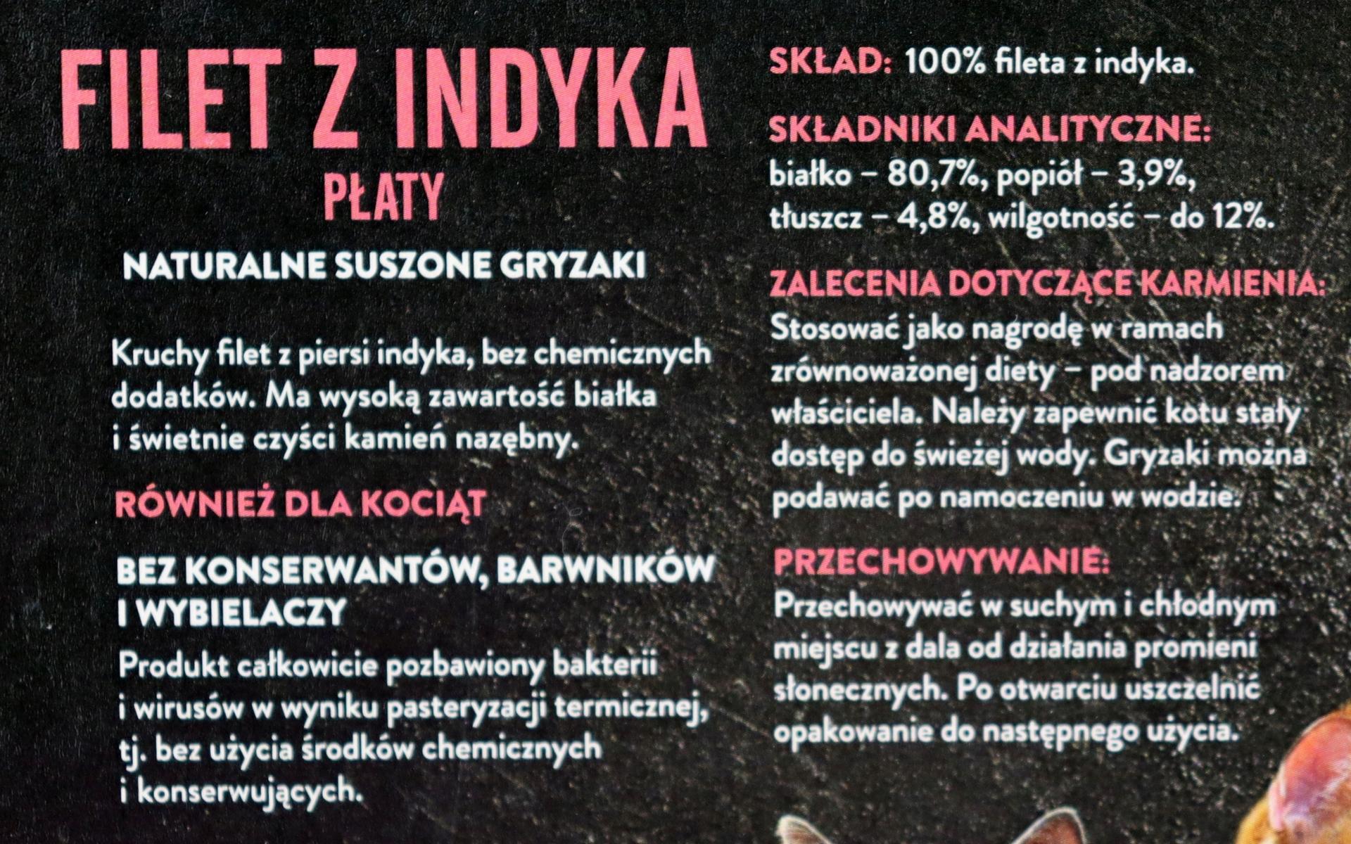Smakołyk naturalne Jane Cat 100 g suszony indyk dla kota