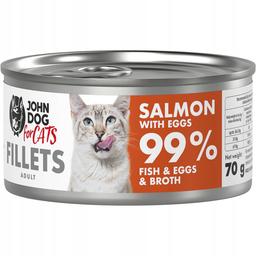 John Dog dla kotów karma mokra filet z łososia z jajkiem 70g