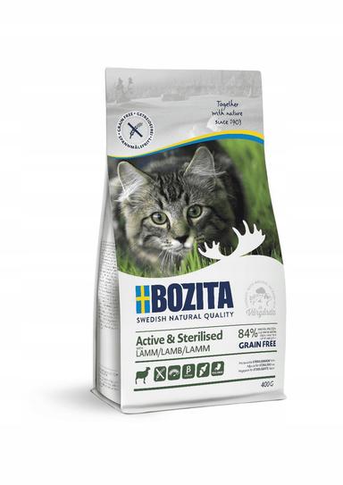 Bozita Activ&amp;Sterilised karma sucha dla kota jagnięcina 400g