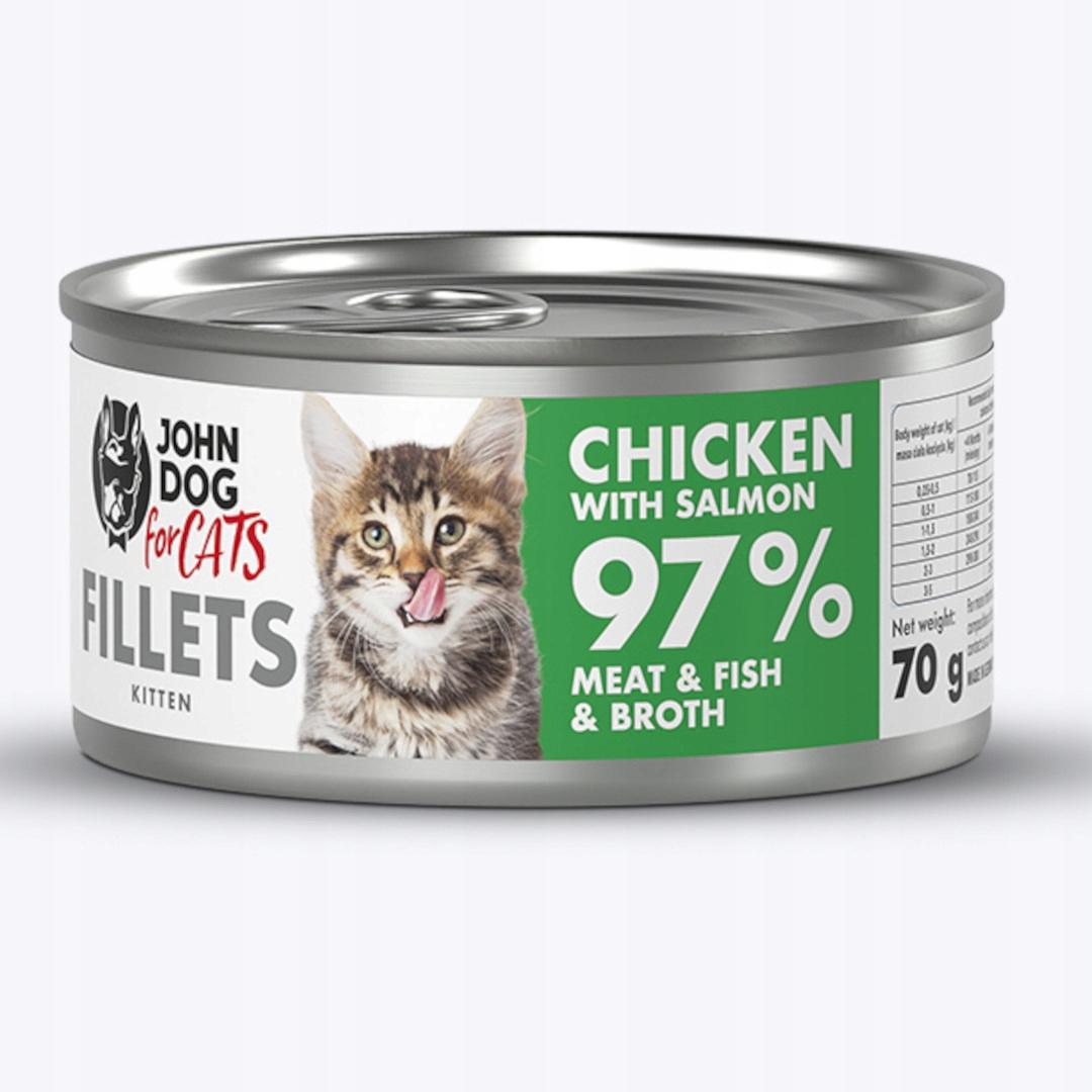 John Dog For Cats Filet Kurczak Łosoś Dla Kociąt 70g