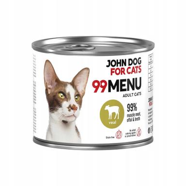 John Dog for Cats Karma mokra dla kota 99 MENU Cielęcina 200g