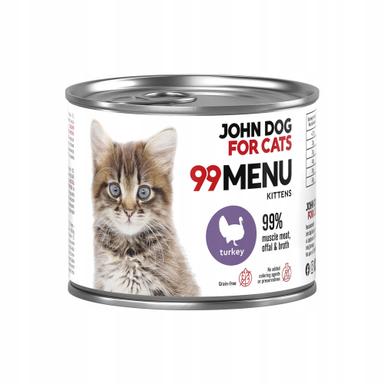 John Dog for Cats Karma mokra dla kociąt 99 MENU Indyk 200g