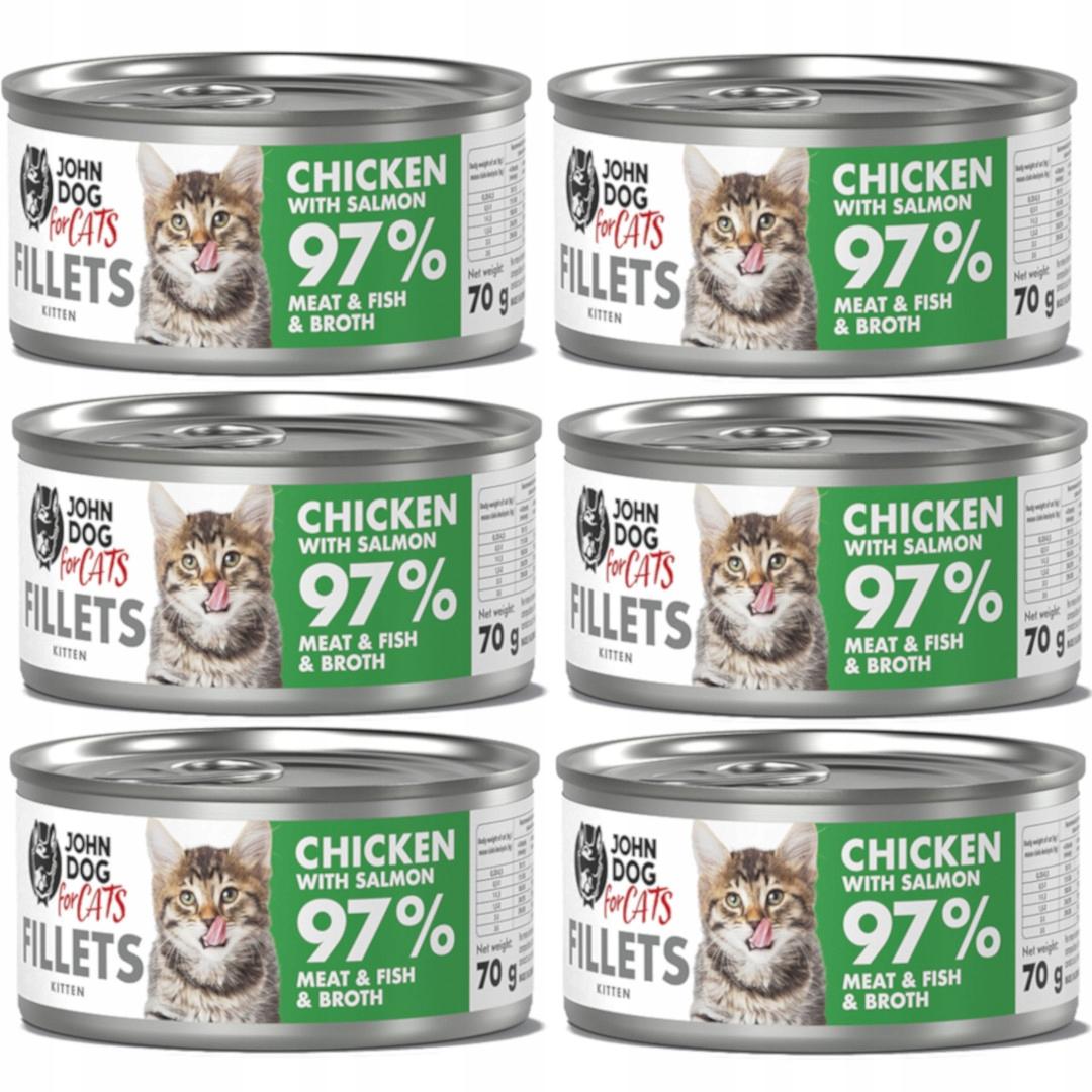 John Dog For Cats Filet Kurczak Łosoś Dla Kociąt 70g