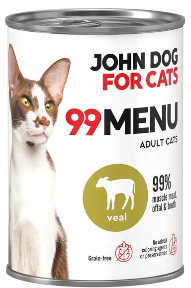 JohnDog ForCat 99 Menu Adult Cielęcina 400g