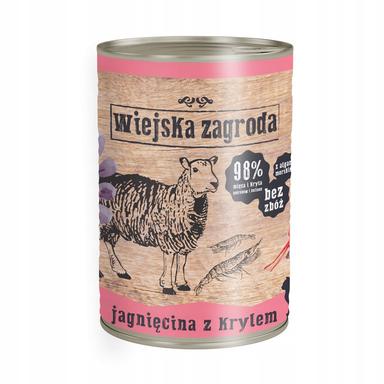 Wiejska Zagroda Jagnięcina z Krylem 400g puszka dla kota
