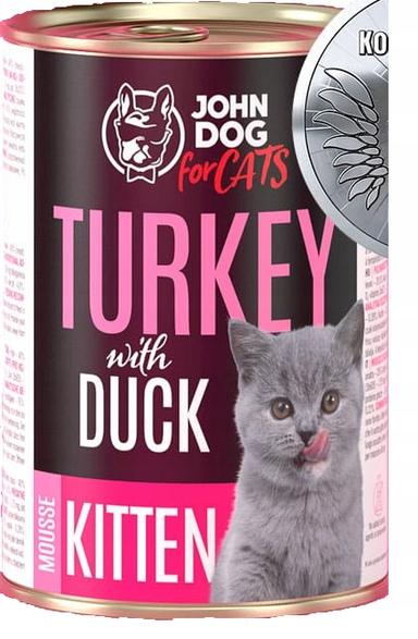 John Dog for Cats kocięta indyk kaczka mus 400g