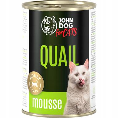 John Dog for Cats karma mokra przepiórka mus 400g