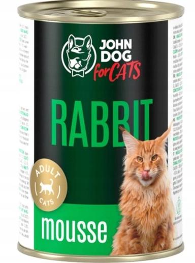 John Dog for Cats karma mokra królik mus 400g