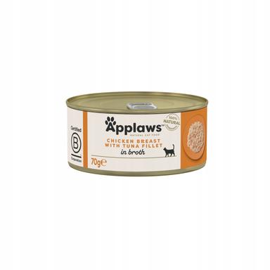APPLAWS Cat pierś z kurczaka z filetem z tuńczyka w bulionie 70g APPLAWS Cat pierś z kurczaka z filetem z tuńczyka w bulionie 70g