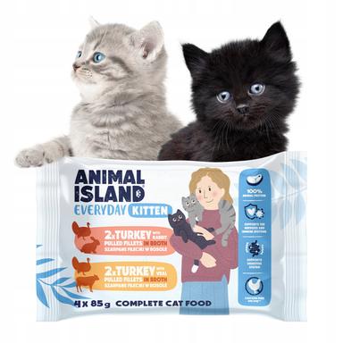 Animal Island Karma dla kociąt 4×85 g – Indyk/Królik, Indyk/Cielęcina Animal Island Karma dla kociąt 4×85 g – Indyk/Królik, Indyk/Cielęcina
