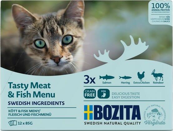 Bozita Cat Multibox z mięsem i rybą w sosie saszetki 12x85g Bozita Cat Multibox z mięsem i rybą w sosie saszetki 12x85g
