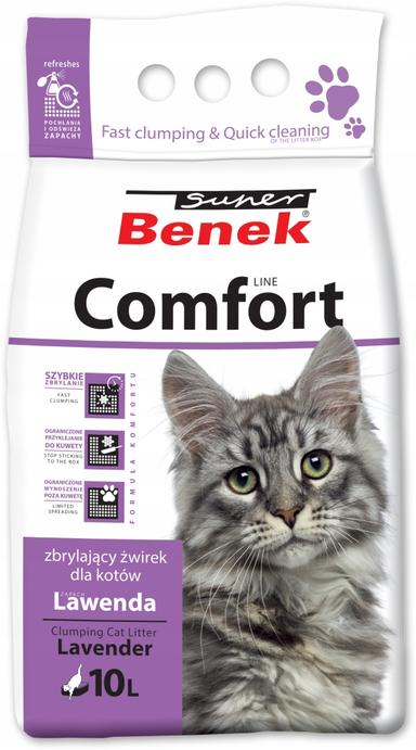 Żwirek dla kota Super Benek COMFORT Lawenda 10L BENTONITOWY Lawendowy Żwirek dla kota Super Benek COMFORT Lawenda 10L BENTONITOWY Lawendowy
