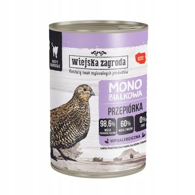 Karma mokra dla kota Monobiałkowa Przepiórka 400g Wiejska Zagroda Karma mokra dla kota Monobiałkowa Przepiórka 400g Wiejska Zagroda